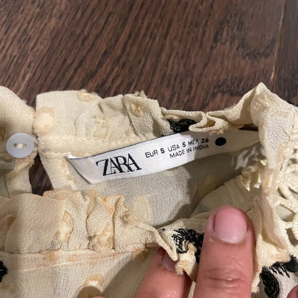 Zara Ruffled & Crochet Blouse - Picture 4 of 5